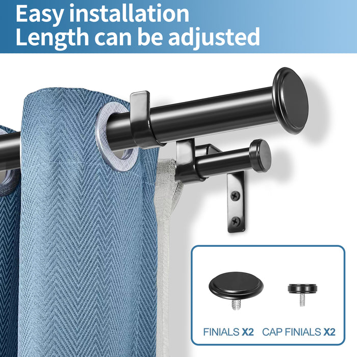 Urbanest Bouton Manhattan 1-inch 5-8 inch Double Drapery Curtain Window Rod Set
