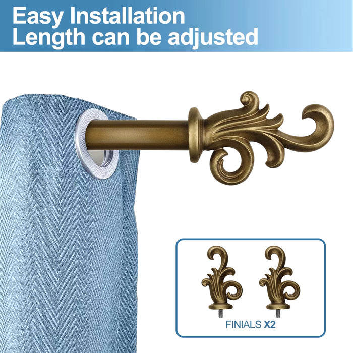 Urbanest 1-inch Diameter Coda Adjustable Single Drapery Curtain Rod