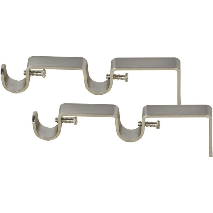 Double Bracket for Curtain Rod, Fits 1-inch Front Rod and 5-8 inch Back Rod