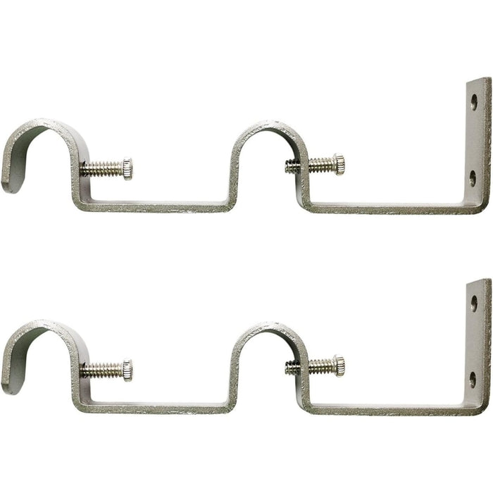 Double Bracket for Curtain Rod, Fits 1-inch Front Rod and 5-8 inch Back Rod