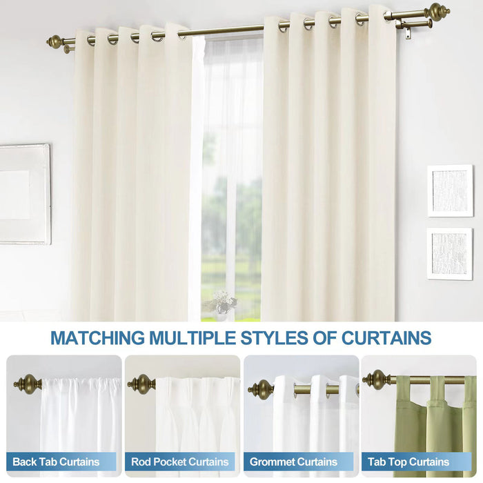 Urbanest Round Urn Adjustable Double Drapery Curtain Rod Set, 5-8"