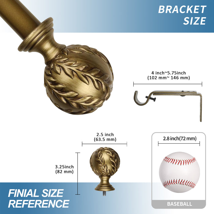 Urbanest 1-inch Diameter Vine Adjustable Single Drapery Curtain Rod