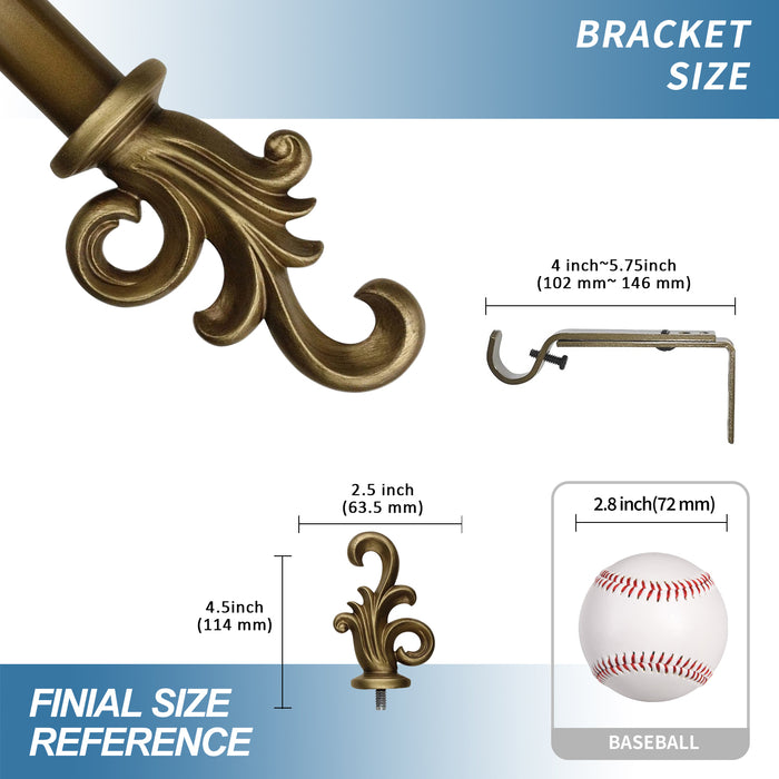 Urbanest 1-inch Diameter Coda Adjustable Single Drapery Curtain Rod