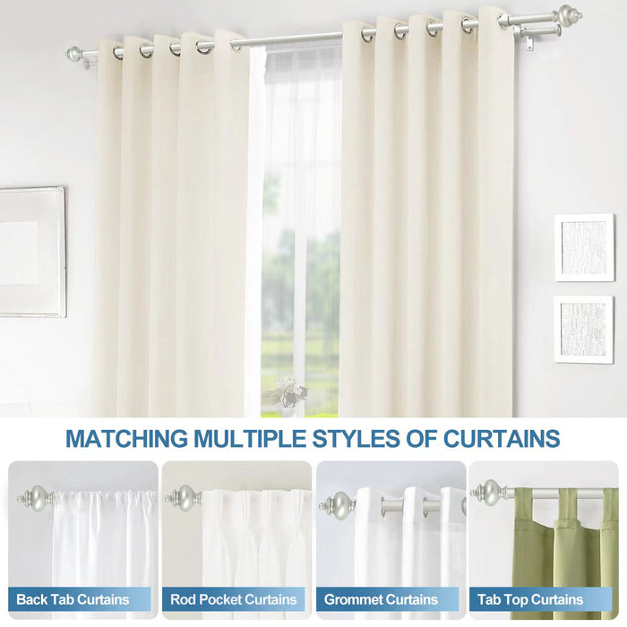 Urbanest Round Urn Adjustable Double Drapery Curtain Rod Set, 5-8"