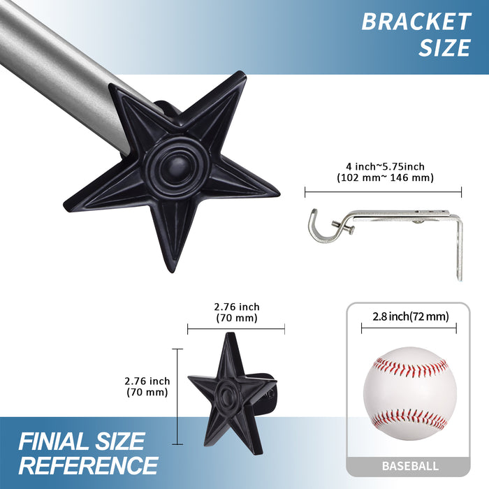 Urbanest Star Window Curtain Drapery Rod Set