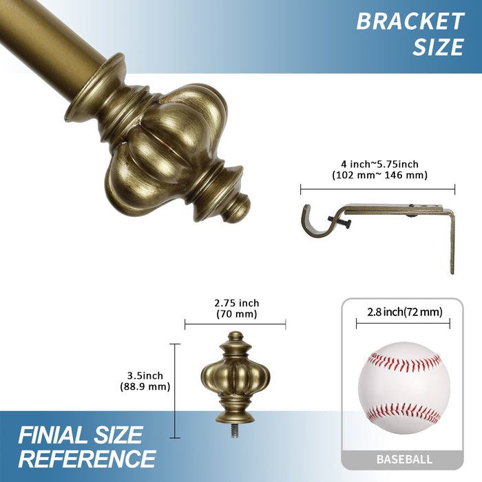Urbanest 1-inch Regina Adjustable Single Drapery Curtain Rod - 6 Finishes