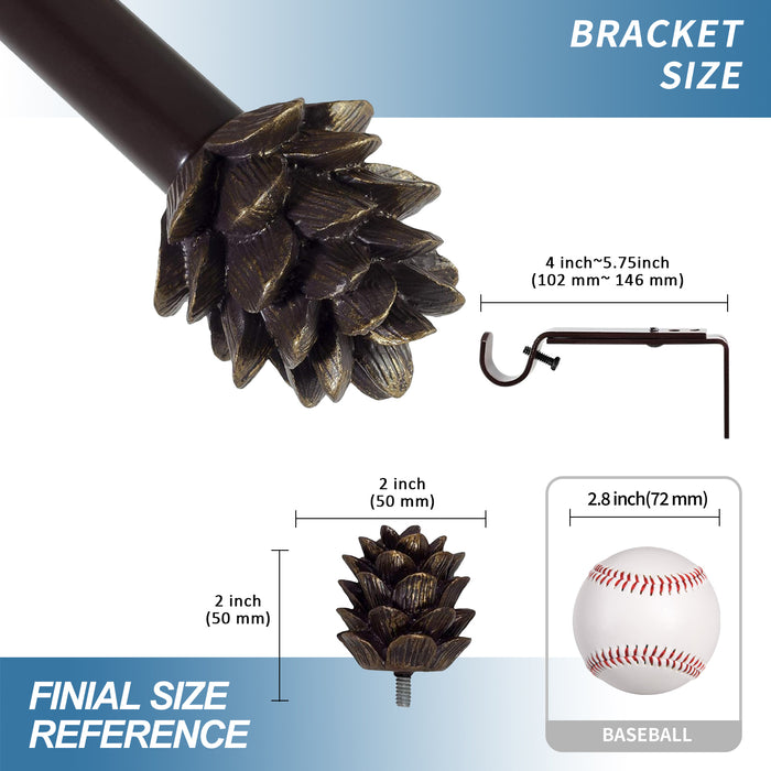 Pinecone Adjustable Drapery Curtain Rod