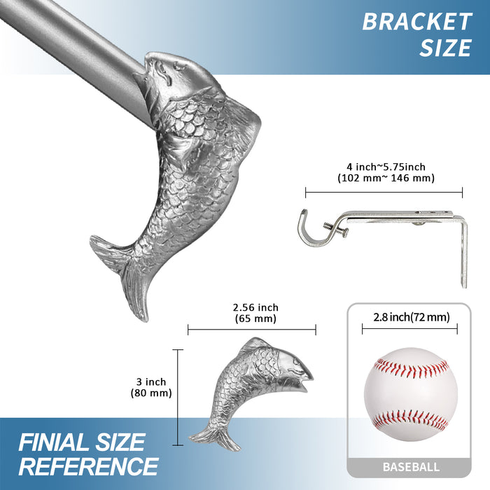 Urbanest 3-4-inch Adjustable Drapery Curtain Rod with Fish Finial
