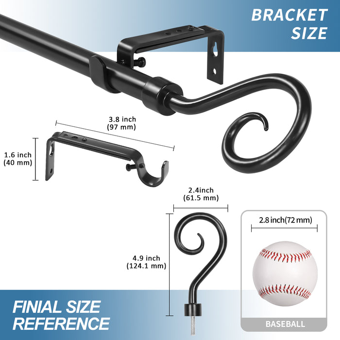 Urbanest 5-8-inch Diameter Domanda Adjustable Single Drapery Curtain Rod