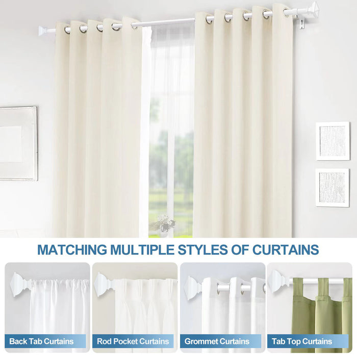 Urbanest Square Urn Adjustable Single Drapery Curtain Rod Set with Rings, 5-8"
