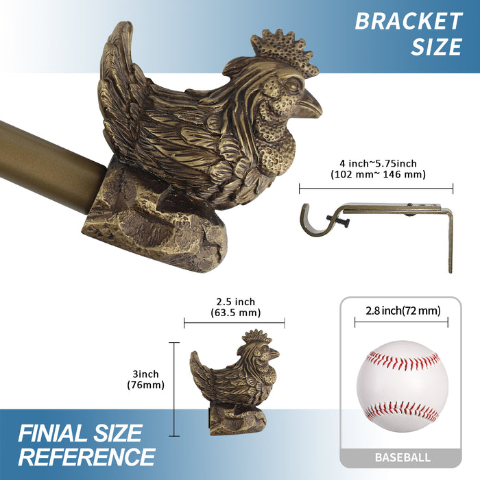 Urbanest 3-4-inch Rooster Adjustable Curtain Rod