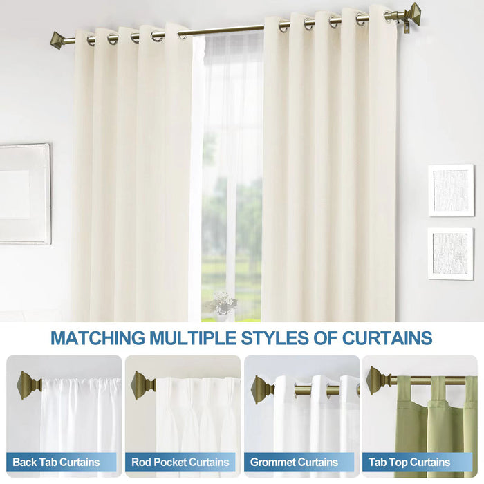 Urbanest Square Urn Adjustable Single Drapery Curtain Rod Set with Rings, 5-8"