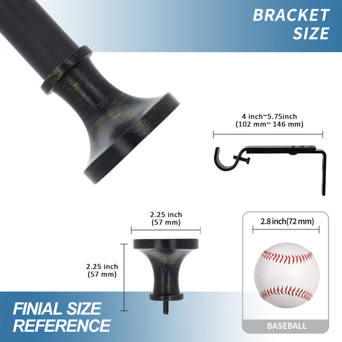 Urbanest Sidra 1-inch Diameter Adjustable Curtain Rod