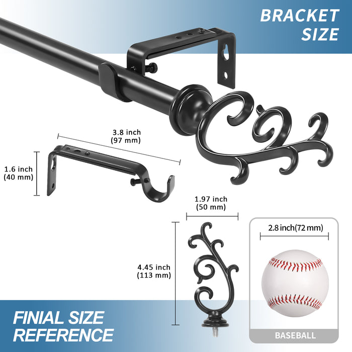 Urbanest 5-8-inch Diameter Julietta Adjustable Single Drapery Curtain Rod