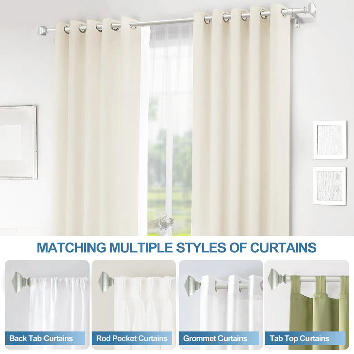 Urbanest Square Urn Adjustable Single Drapery Curtain Rod Set with Rings, 5-8"
