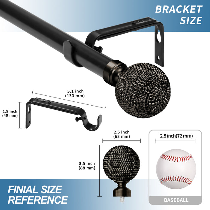 Urbanest 1-inch Diameter Giato Adjustable Single Drapery Curtain Rod
