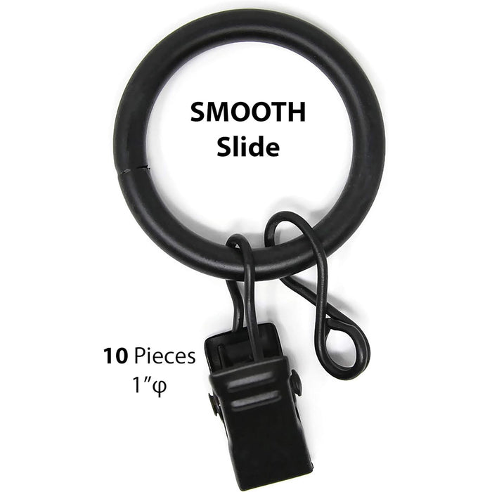 20PCS Solid Metal Window Drapery Curtain Panel Ring with Eyelet, 1" Inner Diameter, Fits Up to 3/4" Rod Multicolor