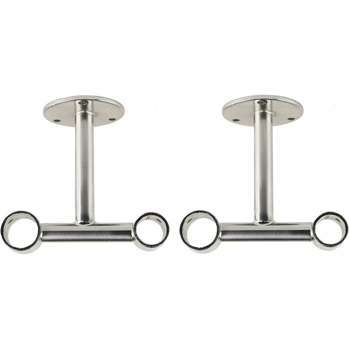 Urbanest Double Ceiling Bracket for Curtain Rod, Fits 3-4 inch Front Rod and 5-8 inch Back Rod