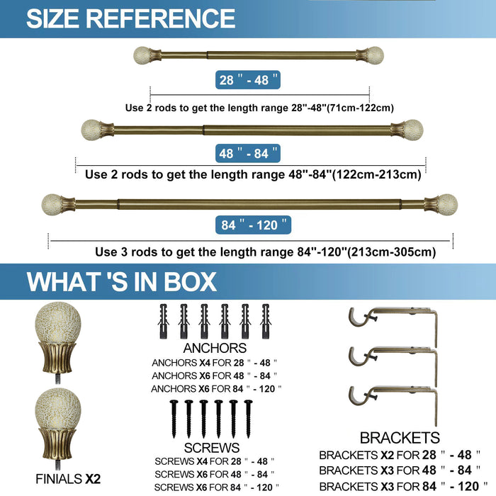 Urbanest 1-inch Dovato Adjustable Single Drapery Curtain Rod - 2 Finishes