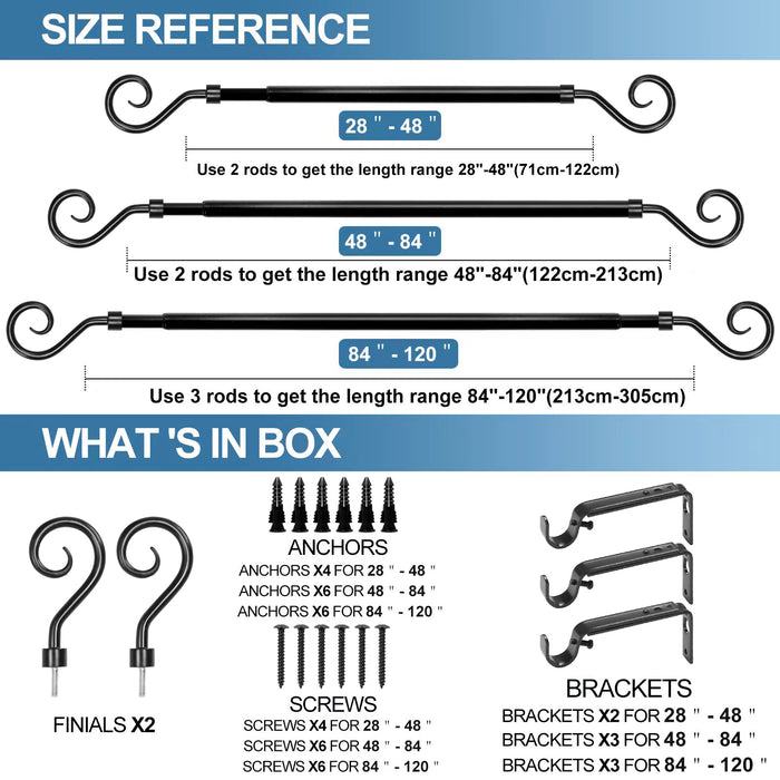 Urbanest 5-8-inch Diameter Domanda Adjustable Single Drapery Curtain Rod