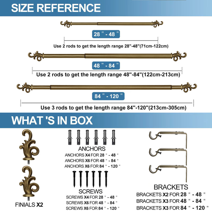 Urbanest 1-inch Diameter Coda Adjustable Single Drapery Curtain Rod