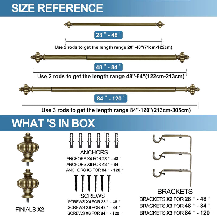 Urbanest 1-inch Regina Adjustable Single Drapery Curtain Rod - 6 Finishes