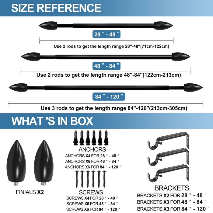 Urbanest Adjustable Bullet Drapery Rod