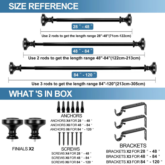 Semplice 1" Diameter Adjustable Curtain Rod