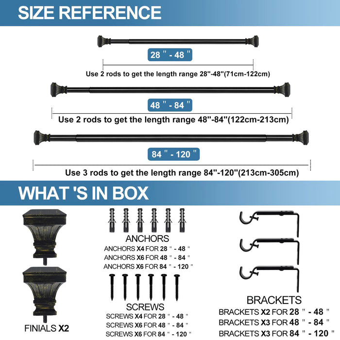 Urbanest Adaire 1 inch Diameter Adjustable Curtain Rod