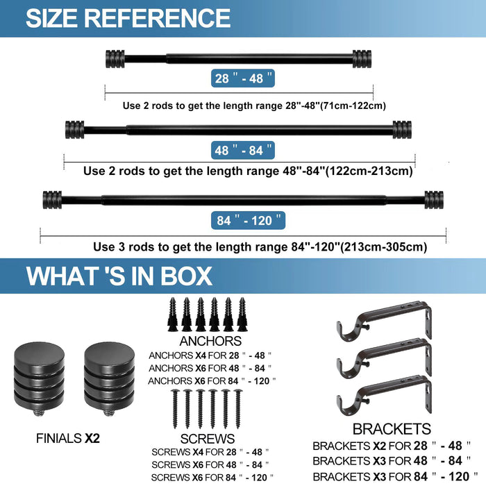 Urbanest Adjustable Spire Drapery Rod Set