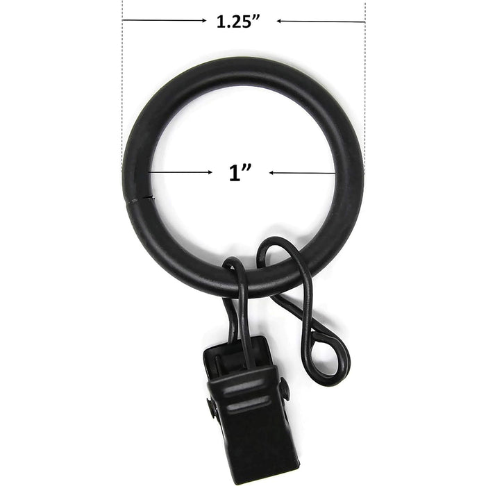 20PCS Solid Metal Window Drapery Curtain Panel Ring with Eyelet, 1" Inner Diameter, Fits Up to 3/4" Rod Multicolor