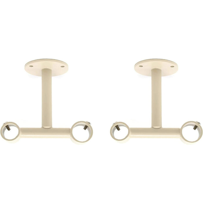 Urbanest Double Ceiling Bracket for Curtain Rod, Fits 3-4 inch Front Rod and 5-8 inch Back Rod