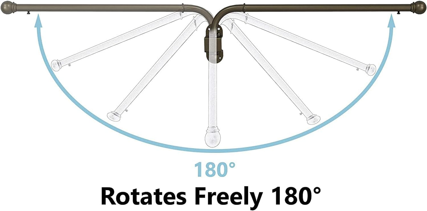 Urbanest Swing Arm Curtain Drapery Rod, 0.75" Dia, 14" to 24"