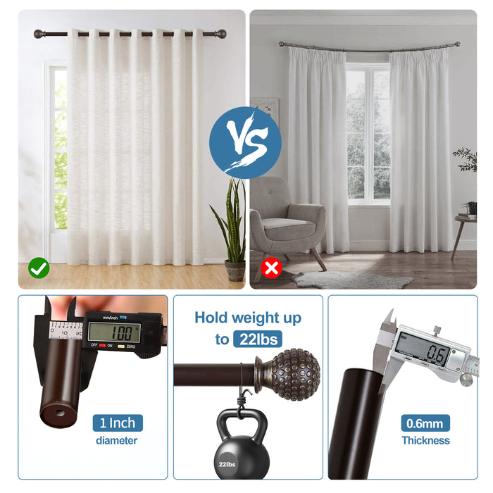 Urbanest 1-inch Diameter Tola Adjustable Single Drapery Curtain Rod