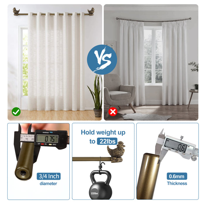 Urbanest 3-4-inch Rooster Adjustable Curtain Rod