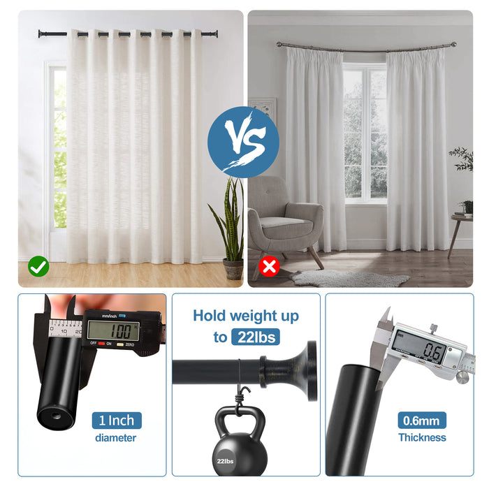 Urbanest Sidra 1-inch Diameter Adjustable Curtain Rod