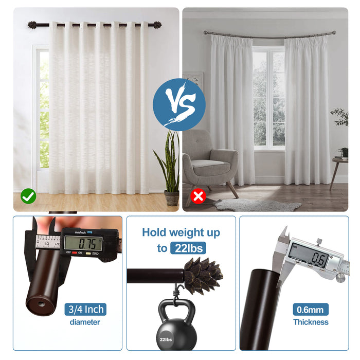 Pinecone Adjustable Drapery Curtain Rod