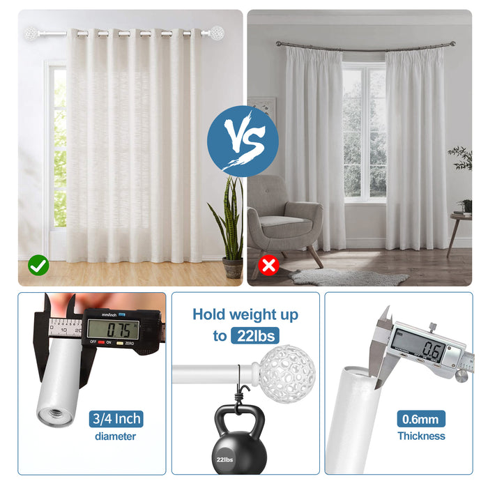 Urbanest Planet Ball Finial Curtain Drapery Rod Set, 3-4-inch