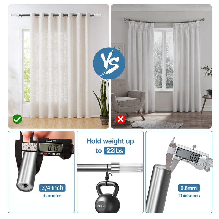 Urbanest Glacia Tube Window Drapery Curtain Rod