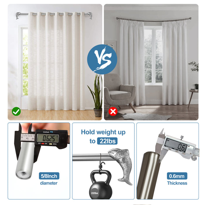 Urbanest 3-4-inch Adjustable Drapery Curtain Rod with Fish Finial