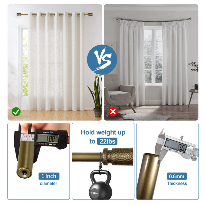 Urbanest 1-inch Fossetta Adjustable Single Drapery Curtain Rod - 6 Finishes
