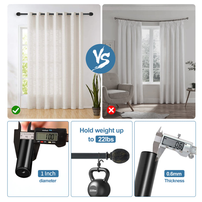 Urbanest Lato 1-inch Diameter Adjustable Curtain Rod