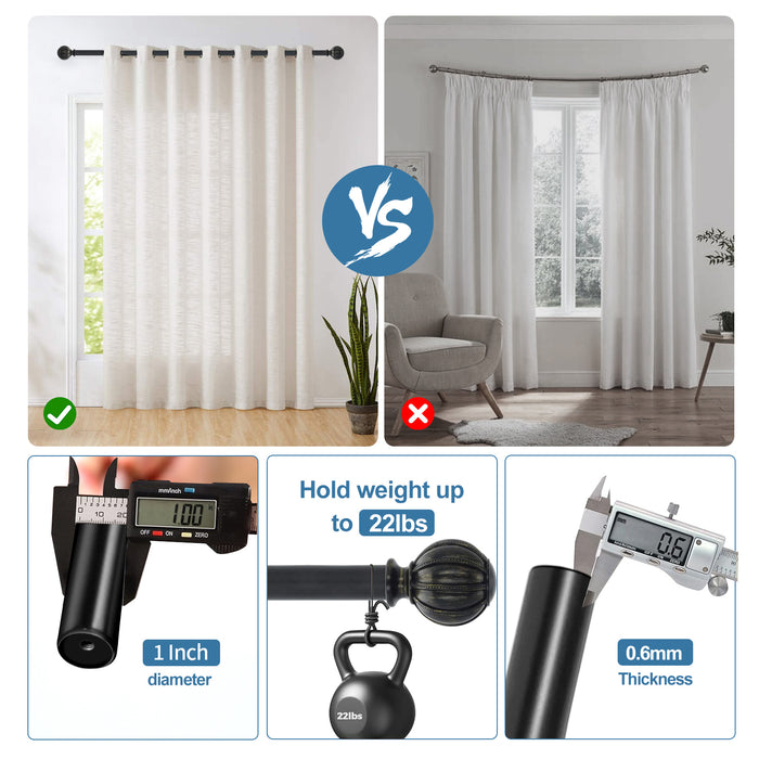 Urbanest Fiera 1- inch Diameter Adjustable Curtain Rod