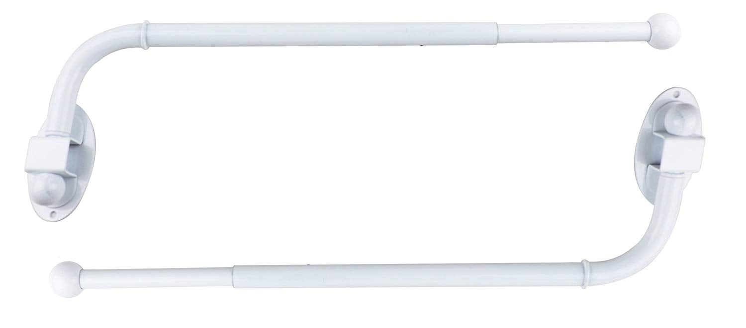 Urbanest Swing Arm Curtain Drapery Rod, 0.75" Dia, 14" to 24"