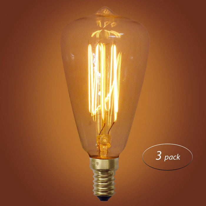 Squirrel Cage Incandescents Teardrop Vintage Edison Bulb, E12 Candelabra Base, 40 Watt