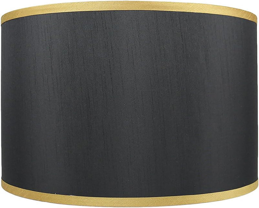 Faux Silk Classic Drum Lampshade with Gold Trim