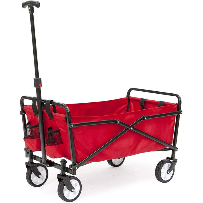 Collapsible Folding Wagon with Straps | Utility Cart, Portable, Lightweight, Fold up, for Groceries, Laundry, Sports, Baseball, Softball, Fishing and Camping