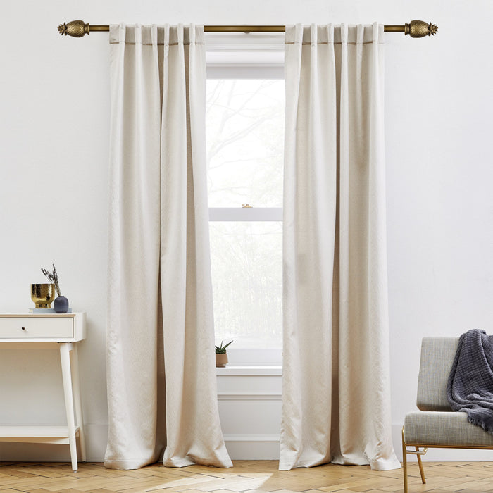 Urbanest 1-inch Diameter Pineapple Adjustable Single Drapery Curtain Rod - 4 Finishes