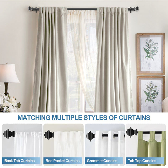 Urbanest Pila Manhattan 1-inch 3-4 inch Double Drapery Curtain Window Rod Set