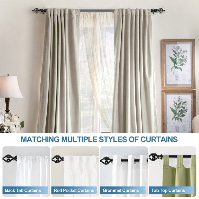 Urbanest Portia Manhattan 1-inch 5-8 inch Double Drapery Curtain Window Rod Set